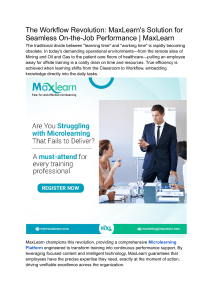The Workflow Revolution  MaxLearn's Solution for Seamless On-the-Job Performance   MaxLearn