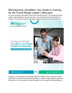 Microlearning Guide: Training for Future Leaders