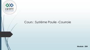 Cours Système Poulie-Courroie : Définition, Types, Calculs et Fonctionnement