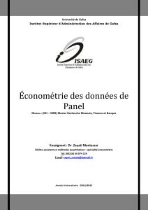 Économétrie des Données de Panel - Cours M1 Monnaie, Finance et Banque