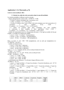 Coût de revient ABC SA Meursault: Calculs et analyse de rentabilité
