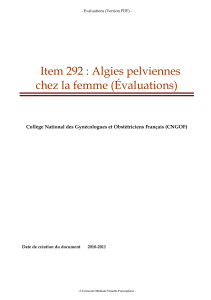 Algies pelviennes : QCM et cas clinique (CNGOF)
