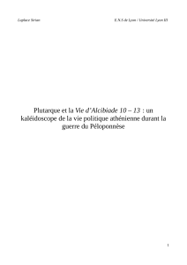 Plutarque, Alcibiade 10-13: Politique Athénienne Guerre Péloponnèse