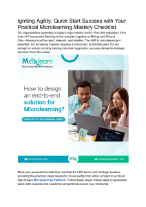 Microlearning Mastery Checklist: Quick Start Success