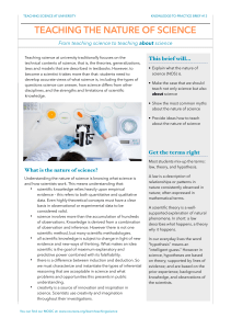 Teaching the Nature of Science at University: Knowledge-to-Practice Brief