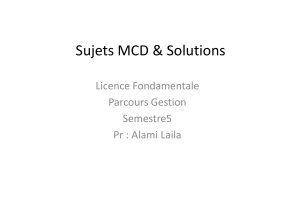 Sujets MCD & Solutions - Licence Gestion S5 - Modélisation de Données