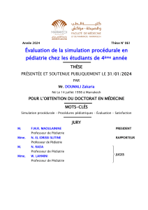 Thèse : Évaluation de la simulation procédurale en pédiatrie