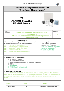TP Alarme Filaire HA-268: Installation et Câblage