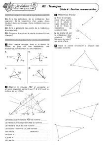 Triangles: Droites Remarquables - Cours et Exercices (G2 Série 4)