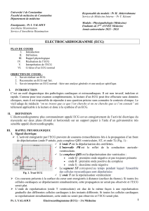 ECG: Introduction, Physiologie, R&eacute;alisation et Interpr&eacute;tation