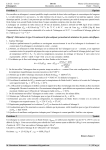 Échangeurs de Chaleur: Devoir Master 2 Électromécanique - Transfert Thermique