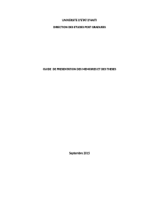 Guide de Pr&eacute;sentation M&eacute;moires et Th&egrave;ses - UEH