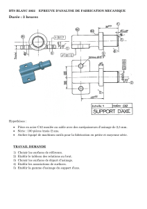 Examen Analyse Fabrication Mécanique - Support d'Axe