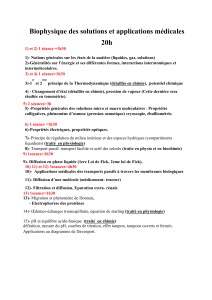 Biophysique des solutions et applications m&eacute;dicales