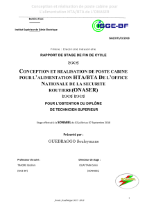 Conception et Réalisation de Poste Cabine HTA/BTA pour l'ONASER - Rapport de Stage