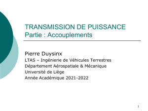 Accouplements: Transmission de Puissance - Cours Ingénierie Mécanique