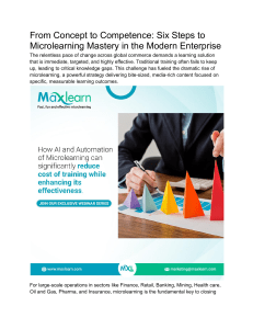 From Concept to Competence  Six Steps to Microlearning Mastery in the Modern Enterprise