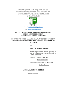 Artisanat et développement socio-économique à Mahagi