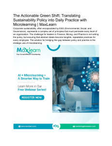 The Actionable Green Shift  Translating Sustainability Policy into Daily Practice with Microlearning   MaxLearn