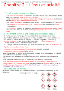 Eau et Acidité : Cours de Physique-Chimie