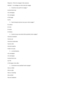 Sondage : Préférences de voyage et vacances