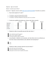 Héros : Exercices de français sur la notion de héros