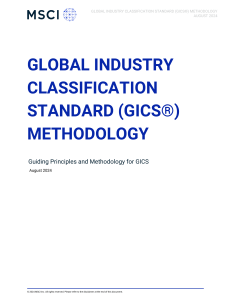 Global Industry Classification Standard GICS Methodology 20240801