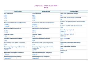EHTP 2025-2026 Engineering Programs: 1st, 2nd, 3rd Year Timetables