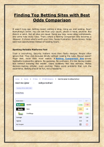 Finding Top Betting Sites with Best Odds Comparison