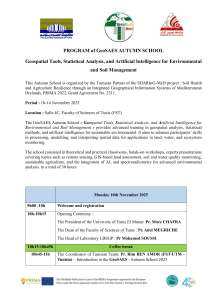 GeoSAES Autumn School Program: Geospatial Tools & AI