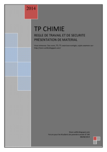 TP Chimie : Règles de sécurité, matériel de laboratoire