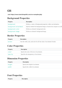 Proprietes css
