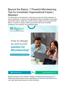 Microlearning Tips: Maximize Organizational Impact