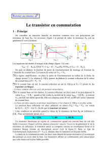 Transistor en commutation : Principe et applications