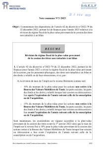 Commentaire Article 42 Loi Finances 2023: Plus-value Cession Titres