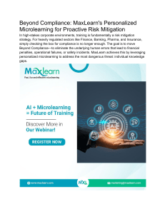Beyond Compliance  MaxLearn's Personalized Microlearning for Proactive Risk Mitigation