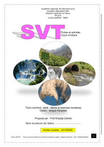 Cours SVT Tronc Commun Lettres et Sciences Humaines - Khadija Zekrite