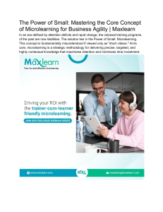 Microlearning: Mastering Core Concepts for Business Agility