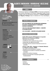 CV Technicien de Laboratoire - Agroalimentaire et Chimie