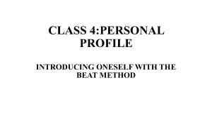 Personal Profile: Introducing Yourself with the BEAT Method