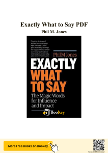 Exactly What to Say: Book Summary & Communication Skills