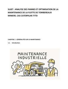 Analyse de la maintenance des tombereaux Caterpillar 777D