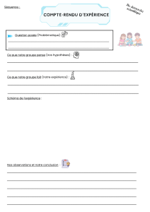 Compte-rendu d'expérience scientifique pour élèves