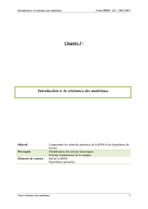 Cours RDM : Introduction à la résistance des matériaux