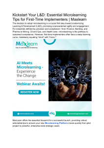 Microlearning Tips for L&D Implementers | Maxlearn