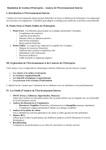 Simulation Gestion Entreprise : Analyse et Objectifs