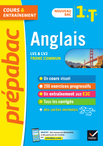 Pr&eacute;pabac Anglais 1re & Tle LV1 LV2 Tronc Commun - Cours & Exercices