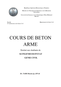 Cours de B&eacute;ton Arm&eacute; pour Ing&eacute;nieurs en G&eacute;nie Civil - Dr. TAIBI