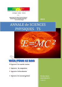 Annale Sciences Physiques TS - Lyc&eacute;e Matam 2012 | Examens & Exercices