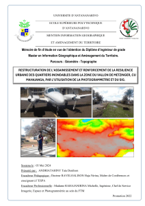Restructuration Assainissement & R&eacute;silience Urbaine Mahajanga par SIG/Photogramm&eacute;trie